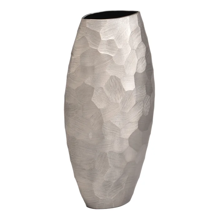 Ваза для цветов 39 см. «Diamond» серебряная — Homier Decor