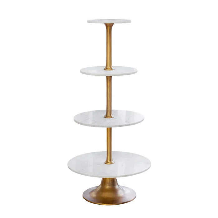 Горка мраморная 4-ярусная 60х60х124 см — Homier Decor